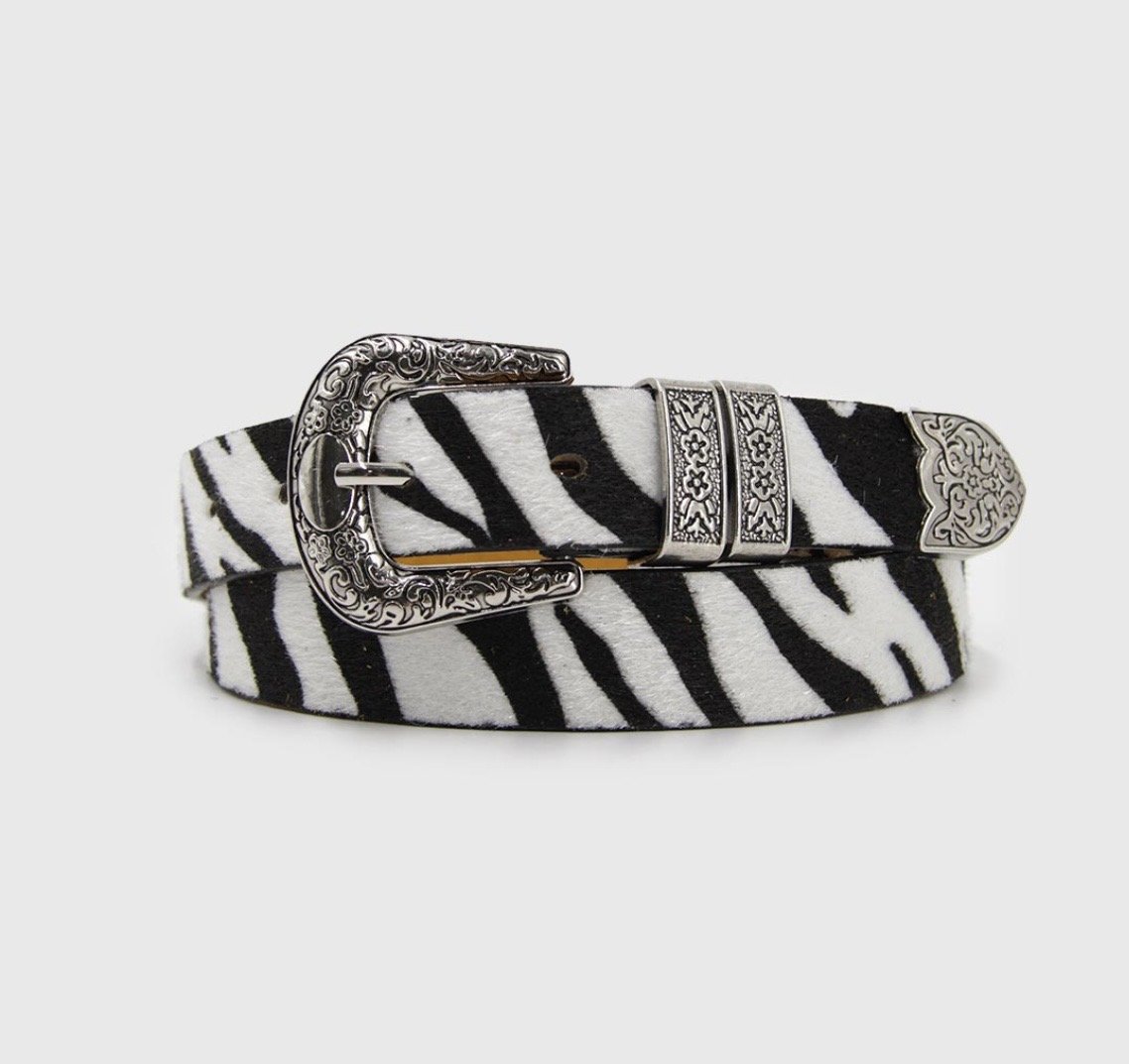 Cinturón Estampado Cebra