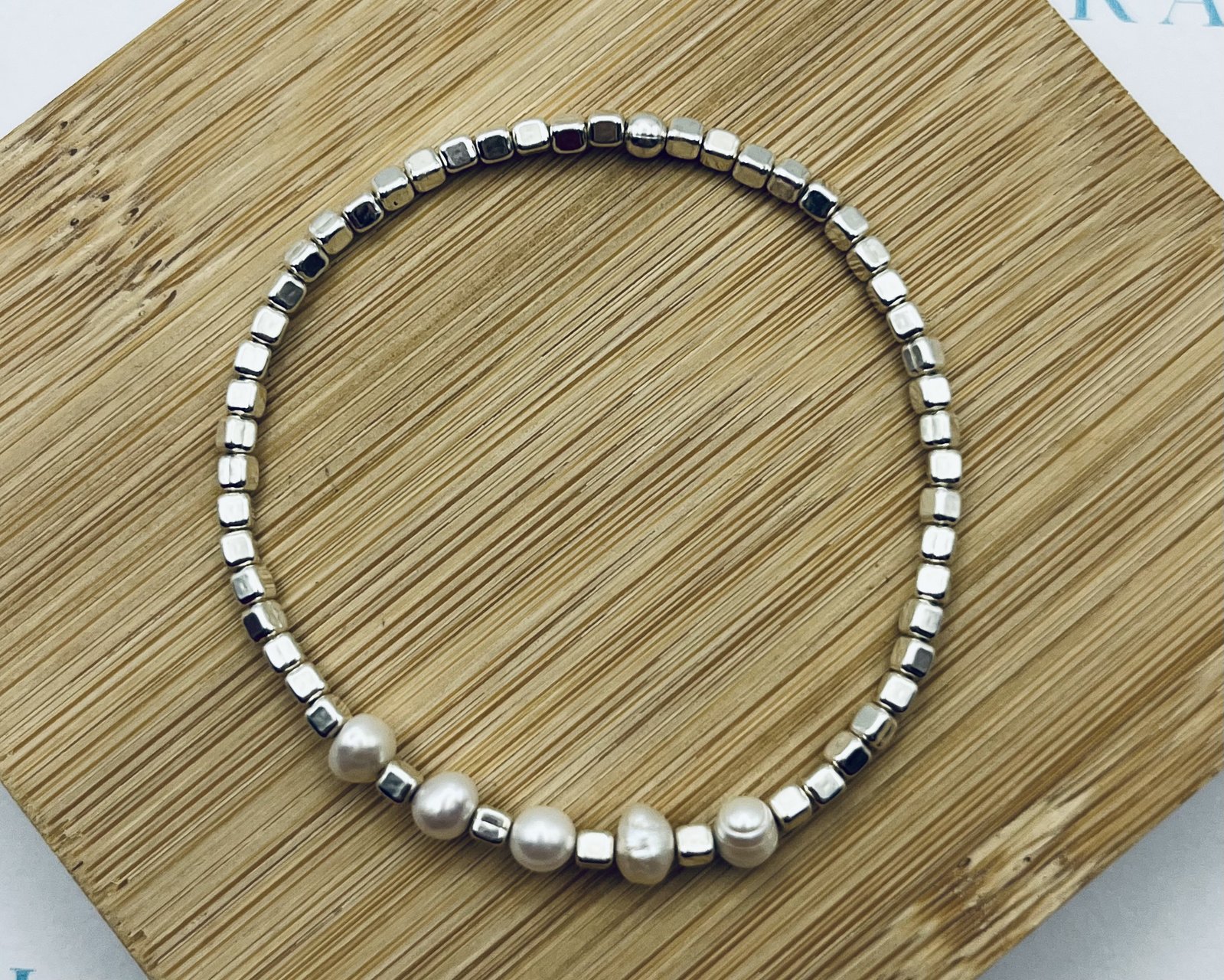 Pulsera Perla Beige