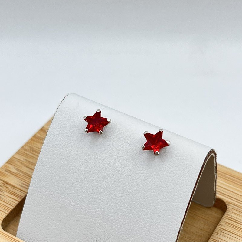 Aros Cristal Rojos Star