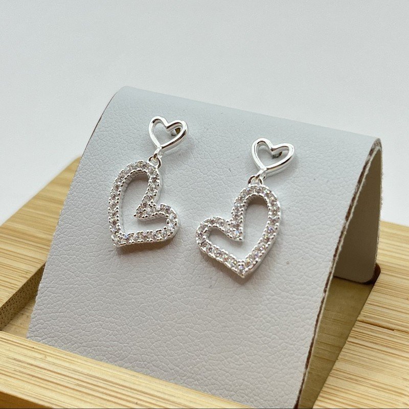 Aros Corazón Circón - 1.7cm