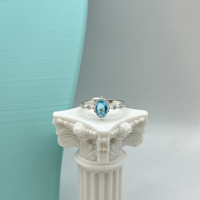 Imagen de Anillo Princesa Con Cristal Celeste