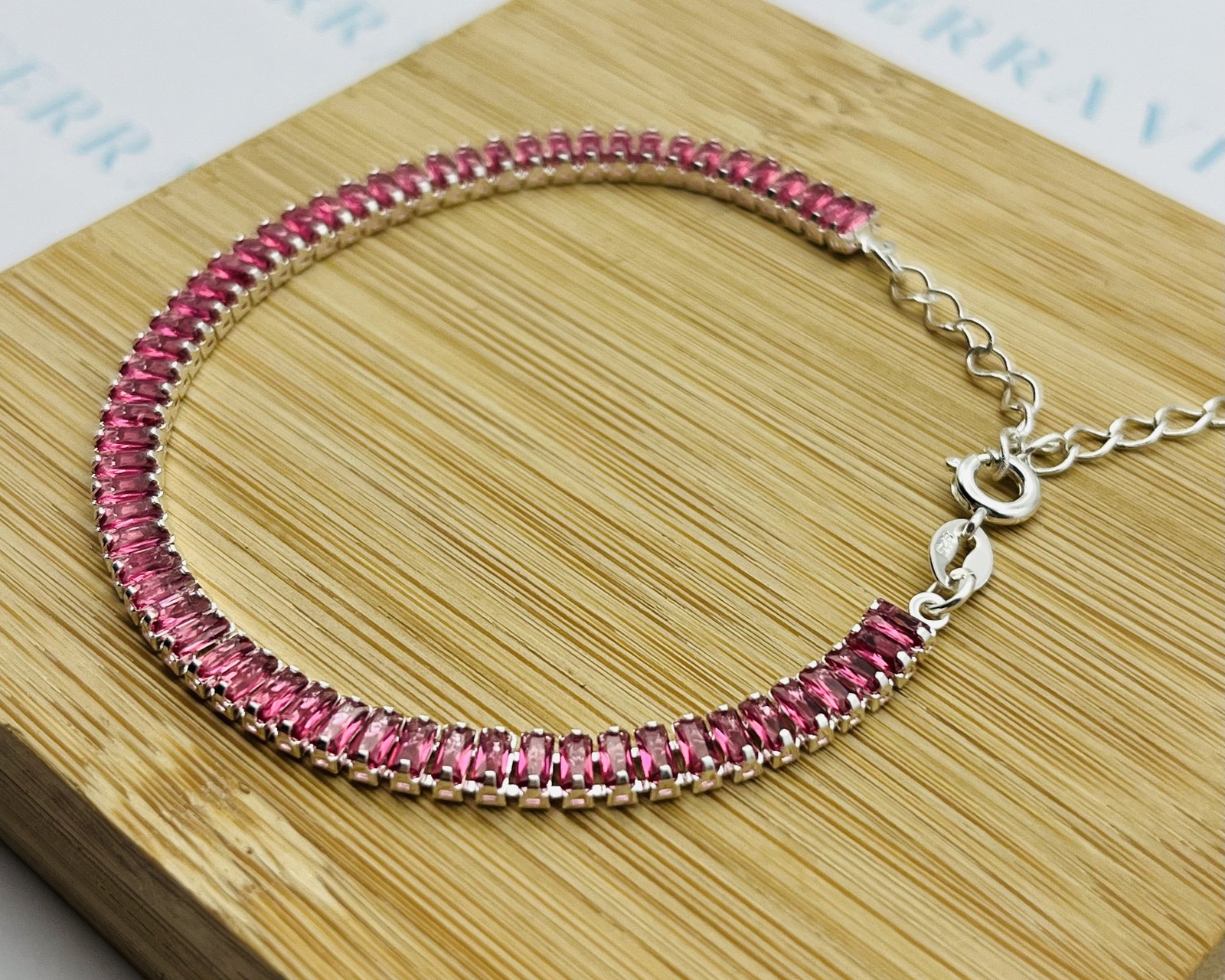 Imagen adicional 1 de Pulsera Cristal Ambar Rosada - 21cm