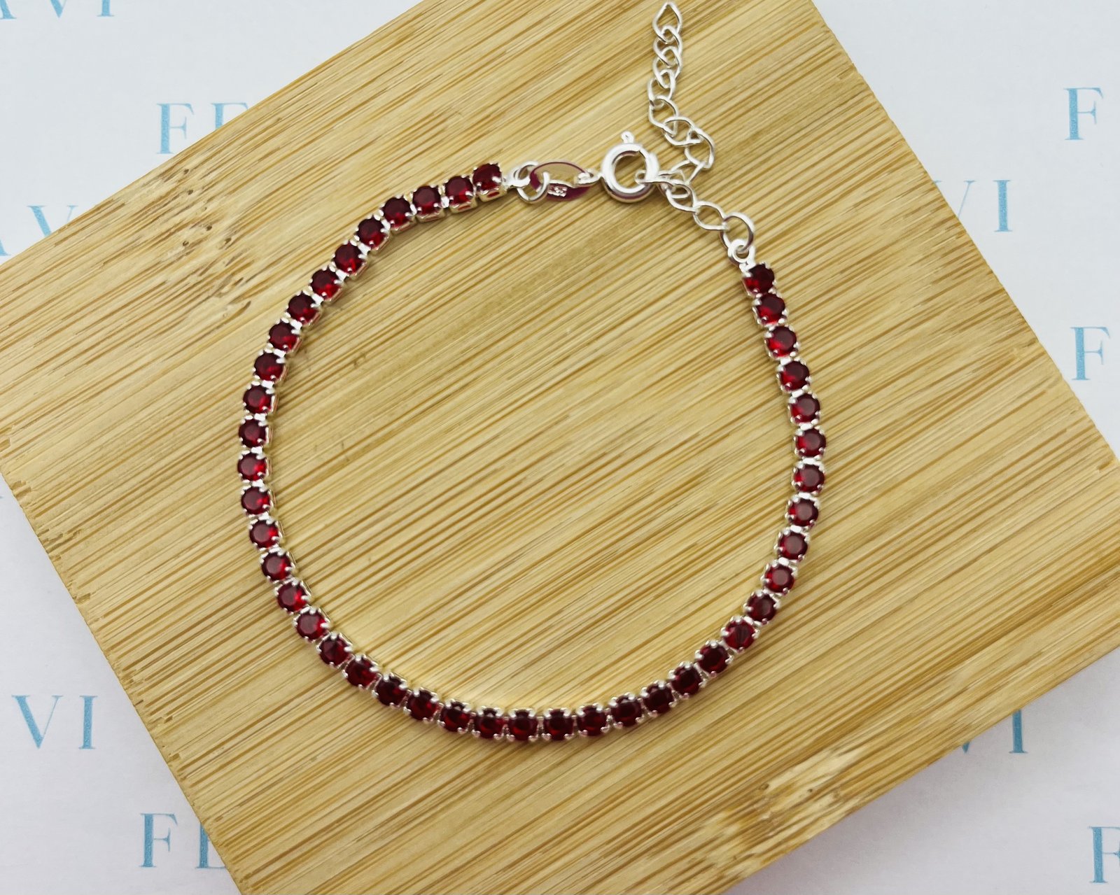 Imagen adicional 1 de Pulsera Tennis Cristal Roja