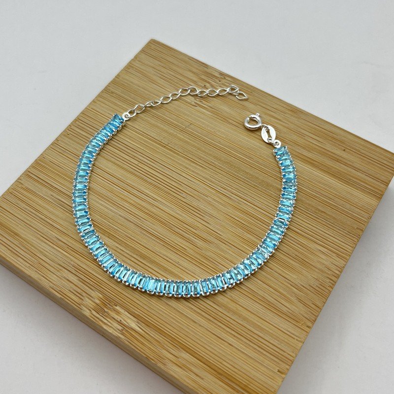 Pulsera Cristal Ámbar Celeste 5mm