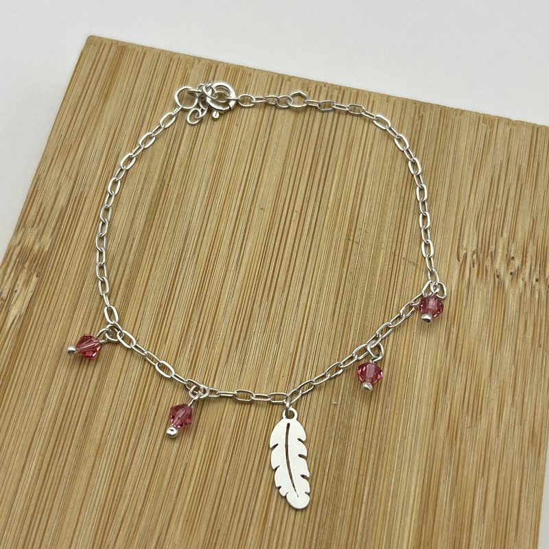 Pulsera Pink Feather 5mm