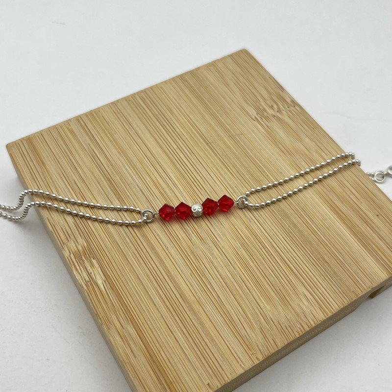 Pulsera Roja Silver 5mm